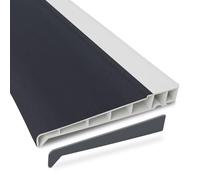 225mm Profile 22 Window Sill (with End Caps) - Anthracite Grey (Smooth) / White, 2m