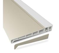 225mm Profile 22 Window Sill (with End Caps) - Cream/White, 1.35m