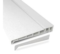 225mm Profile 22 Window Sill (with End Caps) - White Ash/White, 1.35m
