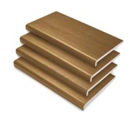 225mm Wide x 2m Long Windows4You Irish Oak uPVC Capping Board in nd Caps - Woodgrain Fascia, Roofline & Soffit Cover Trim - Low-Maintenance PVC - 4 Pack