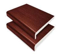 225mm x 1.75m Rosewood uPVC Fascia Capping & Sill Cover + End Caps - 2 Pack