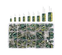 225Pcs/Box Capacitor Kit Aluminum Electrolytic Capacitors Set 15Values 16V-50V 1uF-470uF Assorted Kit Storage Low