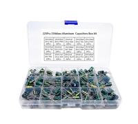 225Pcs/Box Capacitor Kit Aluminum Electrolytic Capacitors Set 15Values 16V-50V 1uF-470uF Assorted Kit Storage Low EKFBQBGW