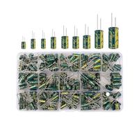 225Pcs/Box Capacitor Kit Aluminum Electrolytic Capacitors Set 15Values 16V-50V 1uF-470uF Assorted Kit Storage Low