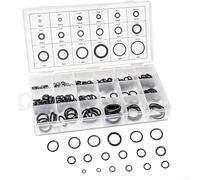 225pcs Rubber O Ring Assortment with 18 Sizes for Plumbing HVAC Hydraulic and Automotive Repairs Stored in a Convenient Resealable Box