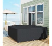 Outsunny 600D Oxford Outdoor Garden Furniture Sofa Set Cover, Waterproof Anti-UV Rattan Sun Lounger Protection Protector Cover, 225L x 210W x 70Hcm, Black