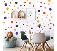 226 Pc's Multi Color Polka Dot and Star Wall Stickers Irregular Polka Dot Stickers Decal Vinyl Wall Art Room Decor Bedroom Decor Peel and Stick Nursery Decor (Muliticoloured Polka Dots)