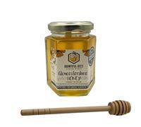 227g Gloucestershire Honey & Dipper Gift Set - Great Taste Award Winner - Pure British Honey with Wooden Honey Dipper - Natural & Lightly Filtered - Bountiful Bees