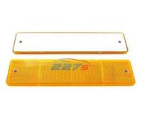 227s Large Rectangular Trailer Caravan Reflectors for Mounting with Screws - Suitable for Vehicles, Cycle Carriers, Gateposts - E-Approved - Amber - 173mm x 40mm - Depth 6 mm - 2 Pack