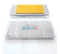 227s Self-Adhesive Reflectors -Stick-On Rectangular Trailer Caravan Reflectors - Suitable for Vehicles, Cycle Carriers, Gateposts - E-Approved - White - 69mm x 31.5mm - Depth 6 mm - 2 Pack