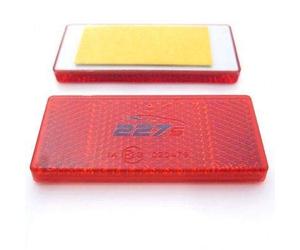 227s Self-Adhesive Reflectors -Stick-On Rectangular Trailer Caravan Reflectors - Suitable for Vehicles, Cycle Carriers, Gateposts - E-Approved - Red - 69mm x 31.5mm - Depth 6 mm - 2 Pack
