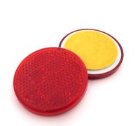 227s Self-Adhesive Reflectors -Stick-On Round Circular Trailer Caravan Reflectors - Suitable for Vehicles, Cycle Carriers, Gateposts - E-Approved - Red - 50mm - Depth 6 mm - 2 Pack