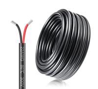 22AWG 2 x 0.3 mm² 30 m Electric Cable 2-Core Cable, 5V/12V/24V Underground Cable Tinned Copper Cable, 300V Flexible and Soft Power Cable High Temperature Resistance Extension Cable 30 m