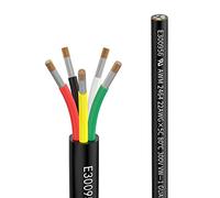 22awg 5×0.3mm² 10M Electrical wire 5 Conductor Extension Cable UL2464 DC 5V/12V/24V/300V 22Gauge Stranded Tinned Copper wire low voltage wire for Automotive led lamp waterproof outdoor landscape wire