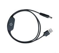 22AWG USB Power Extension Cable DC5.5x2.1mm 3A | Touch dimmer switch, long-press brightness control, 1m length, 2-pack for value, USB powered