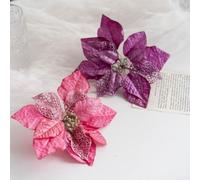 22cm Christmas Flower for Wreaths and Trees, Perfect for Celebrating the Season (Purple)