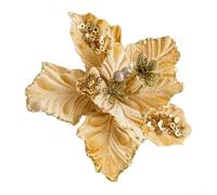 22cm Floral Decorations Perfect for Seasonal Celebrations at Home or on the Tree Soft Touch Materials (gold)