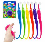 22cm Magic Twisty Wiggle Worm Toy with Invisible String 1x Random, Fuzzy Plush Wiggly Worm Magic Trick, Party Bag Filler, Pocket Money Novelty Toy for Kids & Adults