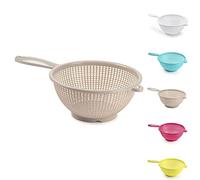22cm Plastic Colander Food Sieve Strainer Basket for Food Washing Draining Pasta Spaghetti Rice Salad Vegetable Kitchen Cooking Hobby Design 4 (Taupe)