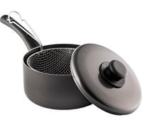 22Cm Polished Chip Pan Set With Lid - Non-Stick, Dishwasher Safe & Oven Safe - Fs080