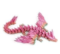 22cm Rainbow Crystal Winged Dragon & 13cm Egg - 3D Printed Articulated Figure, Flexible Multicolor Fidget for Kids & Adults, Candy-Colored Collectible for Home & Office