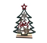 22Cm Wooden Noel Tree Standing Ornament Festive Shelf Decoration