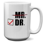 22Feels Large Funny Male Doctor Mug for Men Doctorate for Him PhD Graduation Ceremony Coffee Cup (15oz)
