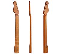 22fret Yellowish Matte 9.5" Electric Guitar Neck ST Left Hand Canadian Roasted Maple Electric Guitar Neck, Cow Bone Nut