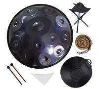 22In Adult Handpan, 9 10 12 Notes Hand Pan Drum Instrument, 432 440Hz D Minor Kurd Premium Steel Hand Drum with Carrying Bag Drumsticks Spiral Wraps Brackets(Blue,432HZ/12Note)