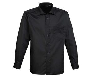 (22in, Black) Premier Mens Poplin Long-Sleeved Shirt