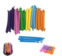 22in Lazy Curl Rollers - Heatless Hair Curling Set,30PCS Hair Curlers for Long Hair,Over Night Curls Heatless,No Heat Curls Overnight Curler Rods Ribbon Roller to Sleep in Headband (#D, L)