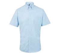 (22in, Light Blue) Premier Mens Signature Oxford Short Sleeve Work Shirt