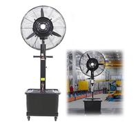 22in Patio Misting Fan - Oscillating Industrial Spray Fan for Outdoor Cooling & Humidification, 11 Gallon Tank, Portable Pedestal Fan for Residential Use
