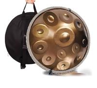 22In Steel Tongue Drum, 12Notes Hand Pan Drums, Tank Drum Percussion Instrument, for Sound Healing Instruments, Street Performances, Festival Celebrations-Gold