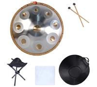 22in Steel Tongue Drum, 9/10/12/14 Notes Hand Pan Drums, Tank Drum Percussion Instrument, for street performances, festival celebration-9Notes