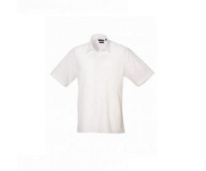 (22in, White) Premier Mens Short Sleeve Poplin Shirt
