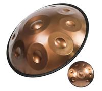 22inch Gold Handpan Adult's Steel Handpan Drum Brass Surface Concert 10 Notes Instrument Drum in D Minor With Stand Soft Handpan Bag 12 Notes (Color : 440Hz, Size : 9 notes)
