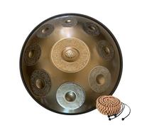 22Inch Handpan Steel Drum - 440Hz 9Notes D Minor Steel Drum Instrument for Professionals & Beginners, Ideal for Music Creation, Meditation, Yoga, Sound Healing (Color : Gold, Size : 10 Notes)
