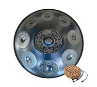 22Inch Handpan Steel Drum - 440Hz 9Notes D Minor Steel Drum Instrument for Professionals & Beginners, Ideal for Music Creation, Meditation, Yoga, Sound Healing (Color : Blue, Size : 10 Notes)