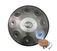 22Inch Handpan Steel Drum - 440Hz 9Notes D Minor Steel Drum Instrument for Professionals & Beginners, Ideal for Music Creation, Meditation, Yoga, Sound Healing (Color : Silver, Size : 9 Notes)