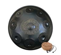 22Inch Handpan Steel Drum - 440Hz 9Notes D Minor Steel Drum Instrument for Professionals & Beginners, Ideal for Music Creation, Meditation, Yoga, Sound Healing -Black-12 Notes