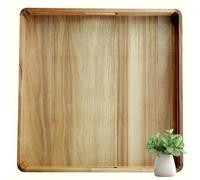 22inch Large Ottoman Tray for Big Ottoman Coffee Table, 22" Oversized Square Wooden Tray Living Room, Big Rectangle Wooden Serving Tray with Huge Handles for Party Dinner Decorative