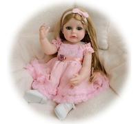 22inch Reborn Baby Doll Vinyl Silicone Girl Lifelike Realistic Babies That Look Real Life Blonde Hair Newborn Toddler Doll for Kids Age 3+ & Collection