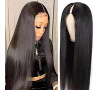 22Inch V Part Wigs Human Hair Straight Brazilian Human Hair Wigs for Black Women Upgrade U Part Wigs No Sew in NO Glue 180% Density Natural Color