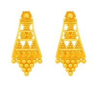 22K Real Certified Fine Yellow Gold Beautiful Design Earrings