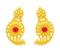 22K Real Certified Fine Yellow Gold Gorgeous Design Earrings