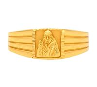 22K Real Certified Fine Yellow Gold Sai Baba Design Men's Ring