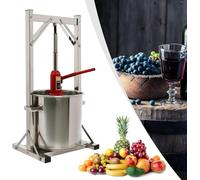 22L/5.8gal Fruit Wine Press Stainless Steel Wine Juice Press Grinder Nature Juice Making with Hydraulic Jack and Press Frame About 220-330lbs/h for Kitchen Home Outdoor