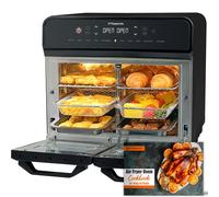 22L Dual Zone Air Fryer Oven With Rotisserie, 2400W 10 in 1 HYSapientia Black One Size