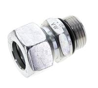 22L & UN 1-1/16''-12 Zink plated Steel Straight Cutting Fitting with Male Threads 160 bar ISO 8434-1